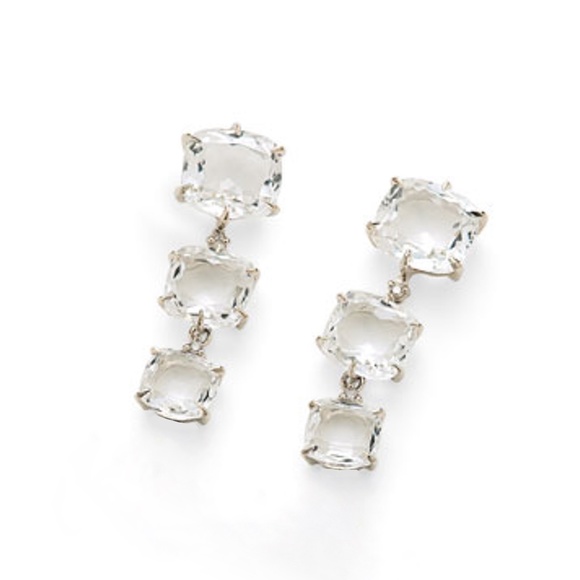 H.STERN 18K White Gold Moonlight Rock Crystal & Diamond Custom Earrings - Picture 2 of 8
